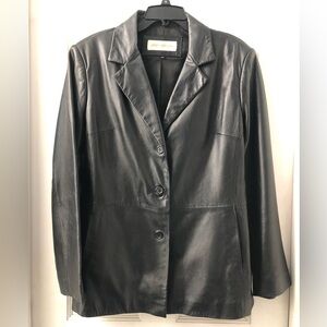 Jones New York Leather Blazer